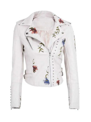 Sasha Floral Faux Leather Jacket 