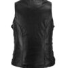 Women's Zipper Biker Style Leather Vest