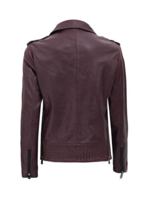 Women’s Purple Moto Leather Jacket