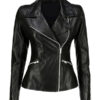 Women's Slim Fit Motorcycle Leather Jacket