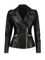 Women's Slim Fit Motorcycle Leather Jacket