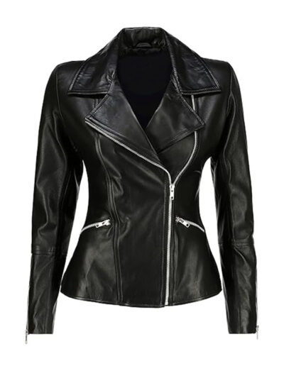 Women's Slim Fit Motorcycle Leather Jacket