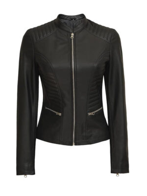 Women's Slim Fit Leather Biker Jacket