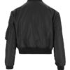 Women's Black Bomber Satin Jacket