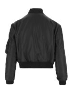 Women's Black Bomber Satin Jacket