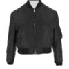 Women's Black Bomber Satin Jacket