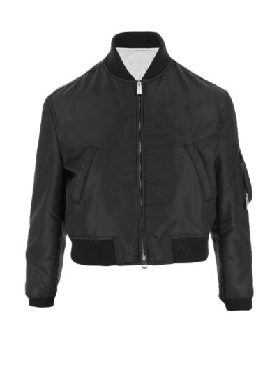 Women's Black Bomber Satin Jacket