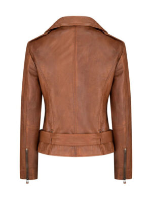 Women's Asymmetrical Leather Biker Jacket