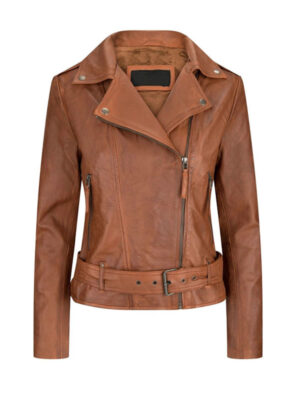 Women's Asymmetrical Leather Biker Jacket