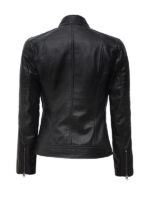 Women's Cafe Racer Black Leather Jacket