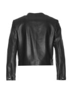 Women's Short Body Medusa Leather Jacket