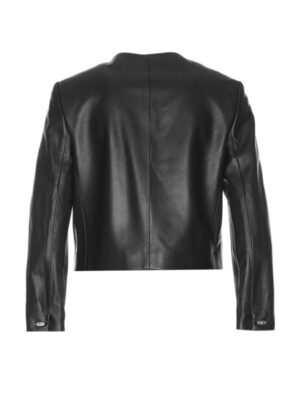 Women's Short Body Medusa Leather Jacket