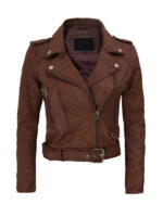 Women's Short Body Dark Brown Jacket