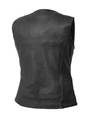 Women's Lolita Black Leather Vest