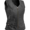 Women's Lolita Black Leather Vest