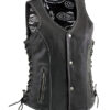 Women's Paisley Black Motorcycle Leather Vest