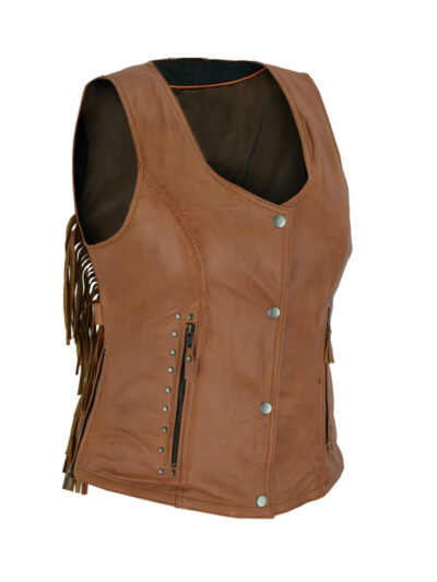 Women's High Mileage Fringe Leather Vest