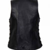 Women's Side Lace Zip Up Leather Vest