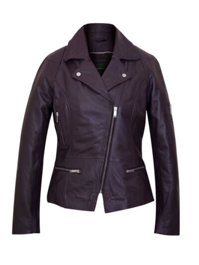 Women's Purple Motorcycle Leather Jacket