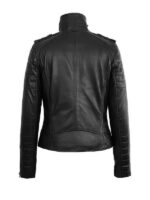 Women's Black Motorcycle Leather Jacket