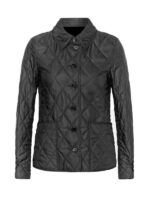 Women's Quilted Black Satin Jacket