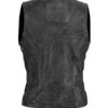 Women's Distress Grey Premium Leather Vest