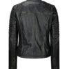 Women's Black Cafe Racer Biker Jacket