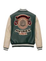 Avirex Green Leather Varsity Jacket