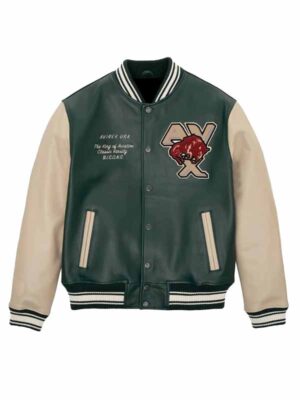 Avirex Green Leather Varsity Jacket