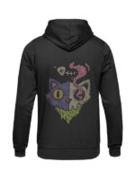 Men's Cat Skull Printed Fleece Hoodie