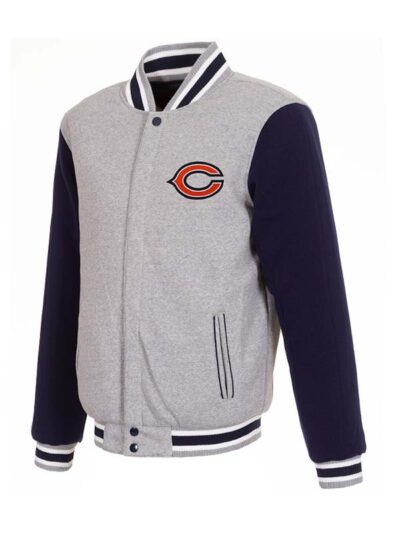 Chicago Bears varsity jacket With this timeless varsity jacket that features the recognizable Bears emblem and colors, you can show off your team pride.