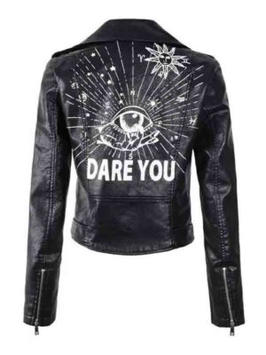 Women's Eye Dare You Black Biker Jacket