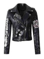 Women's Eye Dare You Black Biker Jacket