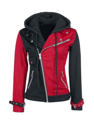 Women's Black And Red Harley Quinn Jacket