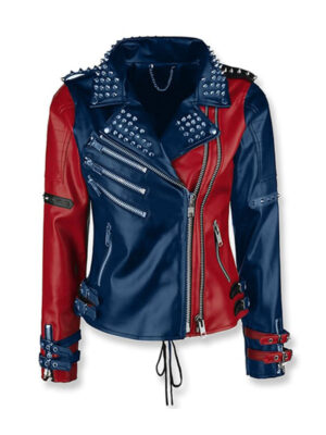 Women's Harley Quinn Studded Leather Jacket