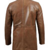 Men's 3/4 Length Brown Leather Coat