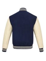 Men's White And Blue Varsity Jacket