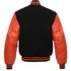 Men's Black And Orange Varsity Jacket