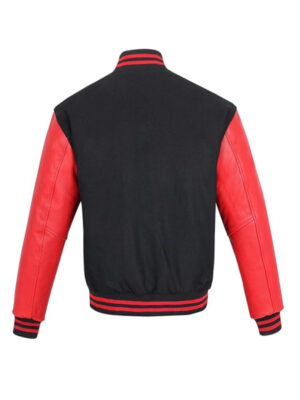 Men's Black And Red Varsity Jacket