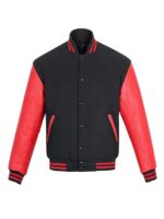 Men's Black And Red Varsity Jacket