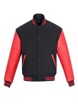 Men's Black And Red Varsity Jacket