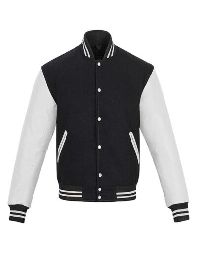 Men's Black And White Varsity Jacket