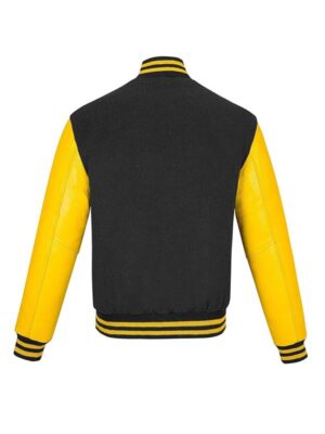 Men's Black And Yellow Varsity Jacket