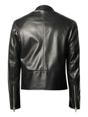 Men's Zipped Black Biker Jacket