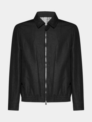Men's Zip-up Black Denim Jacket
