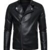 Men's Slim Fit Black Faux Jacket