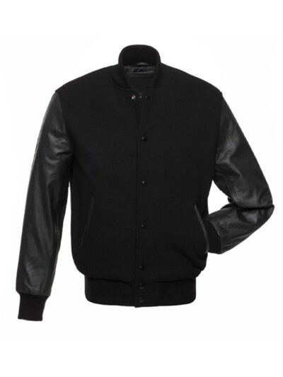 Men's Black Baseball Varsity Jacket