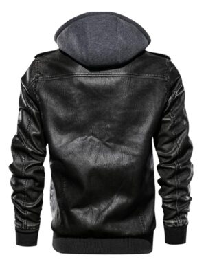 Men's Black Flavor Hooded Faux Jacket