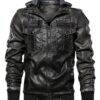 Men's Black Flavor Hooded Faux Jacket