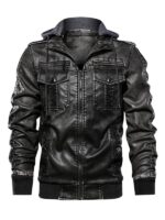 Men's Black Flavor Hooded Faux Jacket